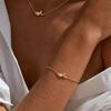 KunJoe Classic Exquisite 18K Plated Gold Chain White Zircon Adjustable Bangle Women Waterproof Stainless Steel Bracelets Jewelry