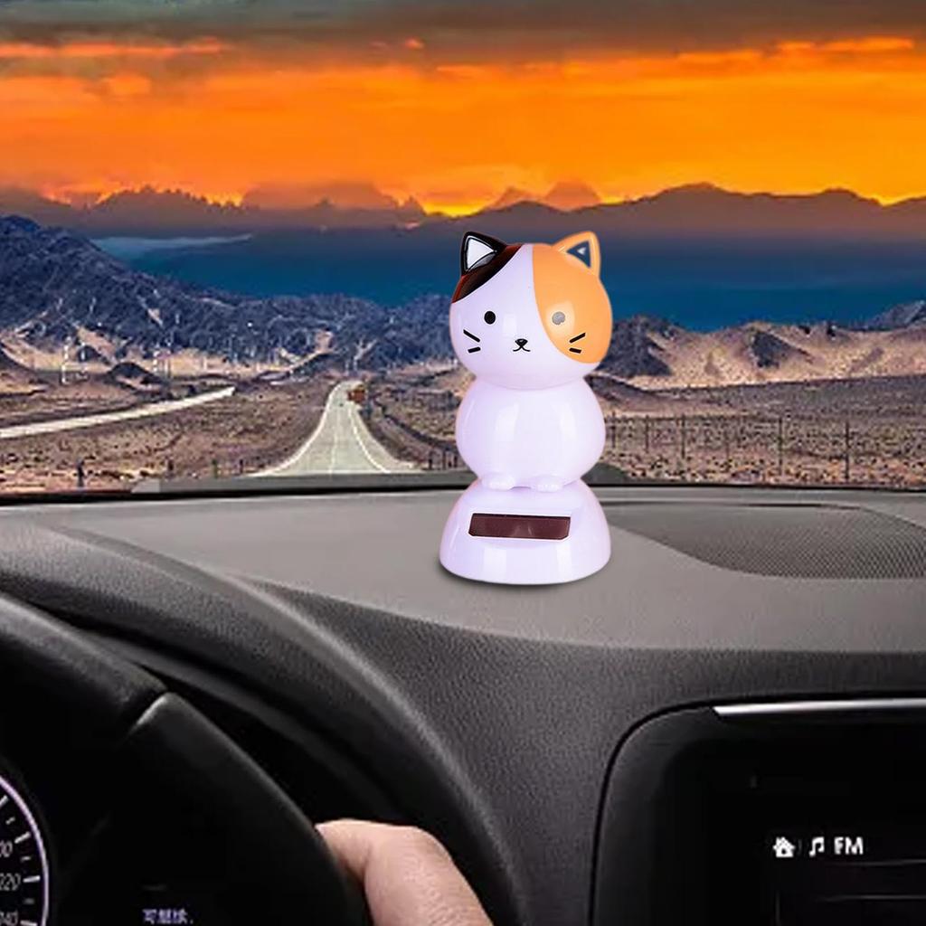 Cat Car Dashboard Decoration, Solar Bobblehead Cat, Cat Swinging Decoration - Cat Solar Bobblehead