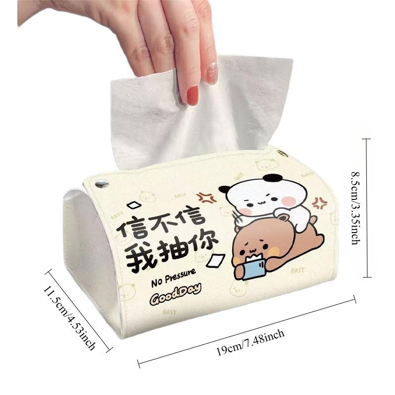 Light Luxury Cartoon Bubu Dudu Tissue Box Kawaii Animals Panda Bubu and Dudu Household Paper Box Creative Desktop Storage Box