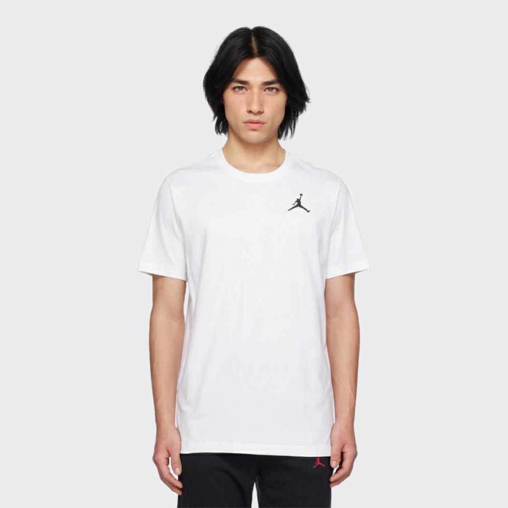 Jordan Jumpman Logo Einfarbig Rundhals Kurzarm T-Shirt Herren Tops Weiß AH5297-100