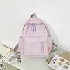 Solid Color Women's Backpack Large Capacity Student School Bag