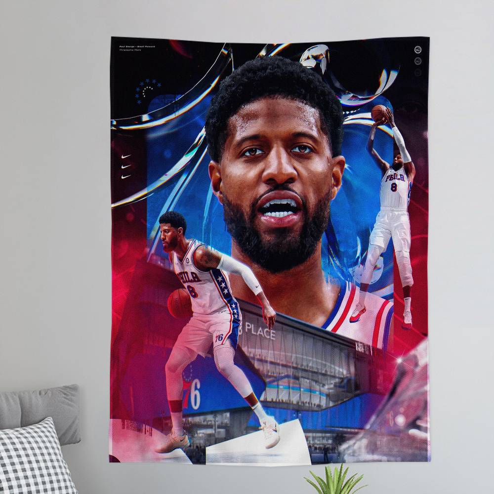 Basketball Player Paul George Chart Tapestry for Living Room Home Dorm Decor Art Home Decor