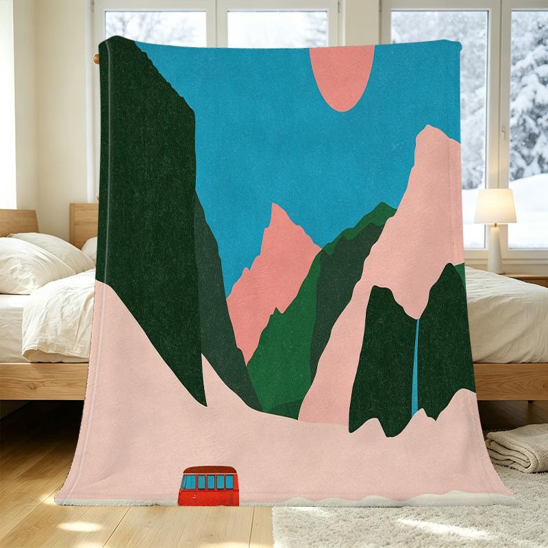 Printed Flannel Blanket: Soft Cozy Warm Breathable Throw for Dorm Bed, Home Decor, Christmas & Halloween