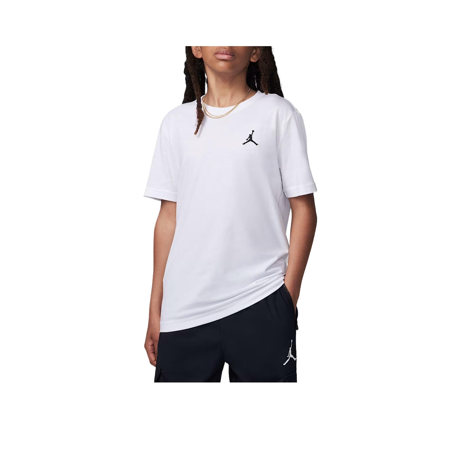 

Jordan Футболка Jumpman Air SS25 Вышитая Удобная Модная Простая Универсальная Короткий рукав Детские Топы Белый 95D266-001 XL