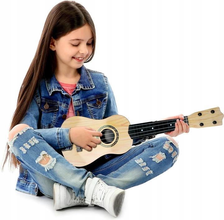 Gitara Ukulele Dla Dzieci 4 Struny Duża Eddy Toys 57Cm