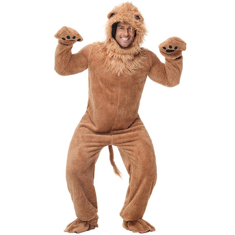 Adult Men Women Animal Lion Jumpsuit Halloween Cosplay Costumes Kindergarten Stage Performance Role Play Outfit