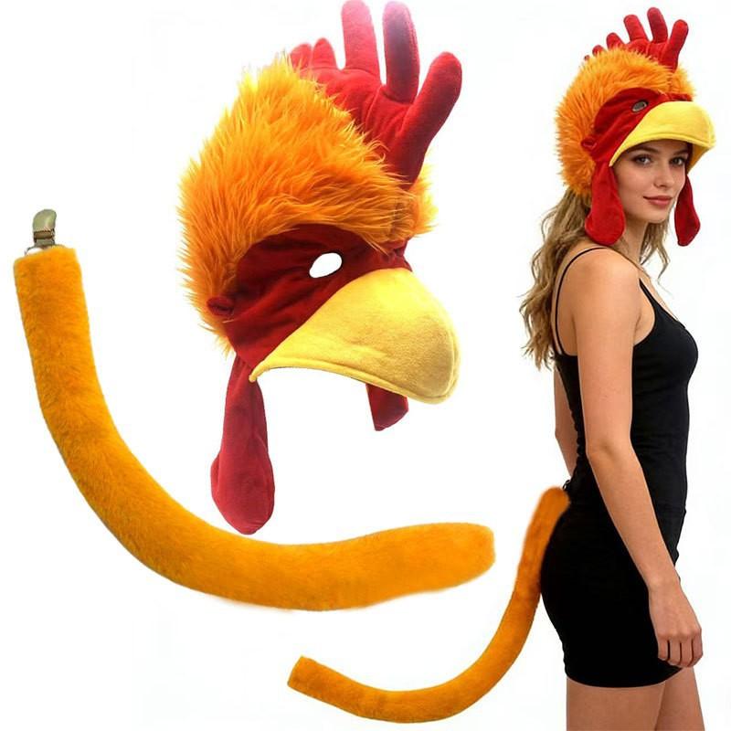 2026 Thanksgiving Christmas Plush Turkey Hat, Roast Turkey Novelty Hat, Party Costume Accessory for Stage Performance