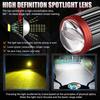 White Yellow H4 Scooter Spotlights High Low Beam Dual Color DRL Beam Light  Road Safety