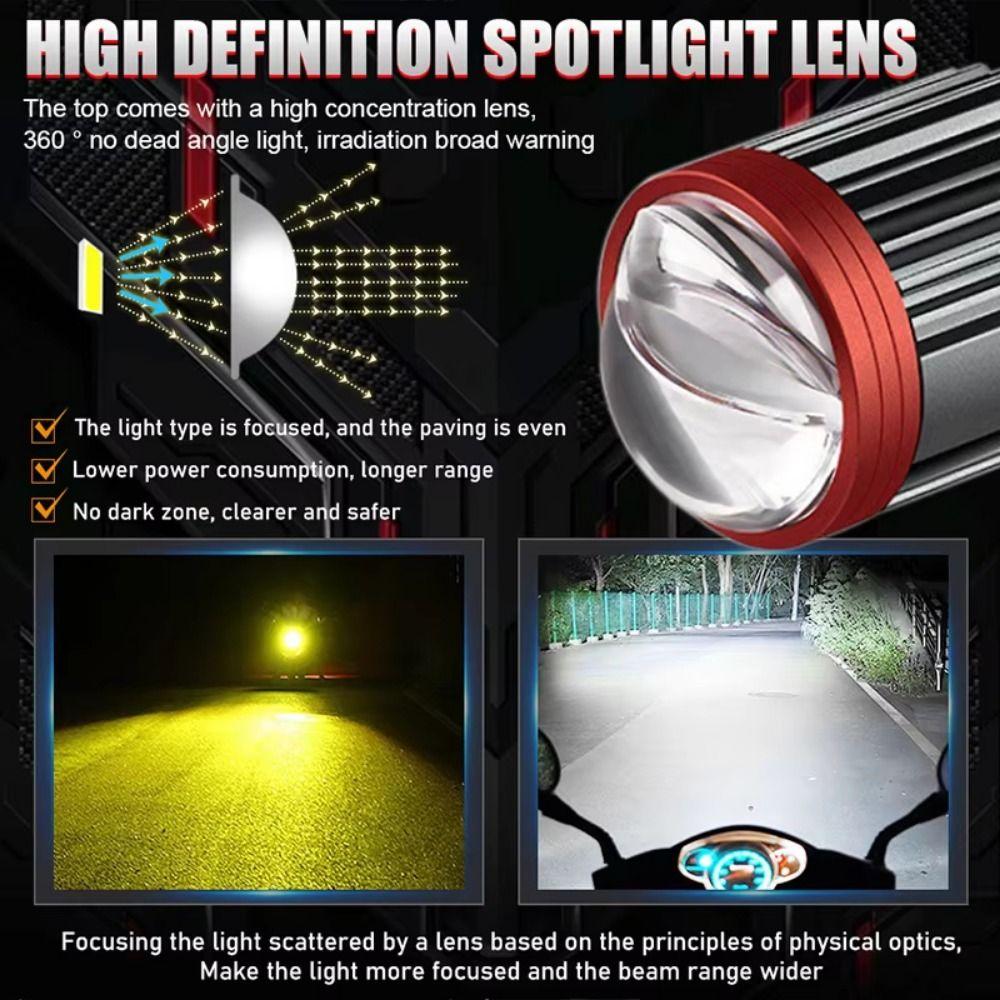 White Yellow H4 Scooter Spotlights High Low Beam Dual Color DRL Beam Light  Road Safety