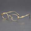 Vintage Hexagonal Metal Eyeglasses Frame Women Men Retro Irregular Glasses Frame Lightweight