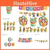Ghostly Halloween Party Decorations For Kids Spooky Mexican-themed Set With Cake Toppers Balloons And Banners