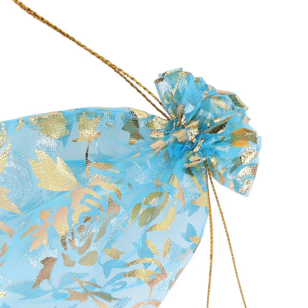 200 Pcs Organza Bag Drawstring Closure Print 6.3x4.3in Mesh Gifts Bags Organza Jewelry Mesh Pouch