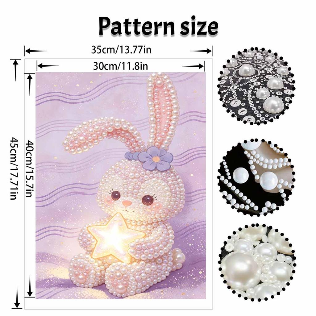 Disney 5D DIY Pearl Painting Kit, Cute Bunny Holding Star Home Bedroom Wall Decor Crafts Handmade Gift for Party Holiday Festive.