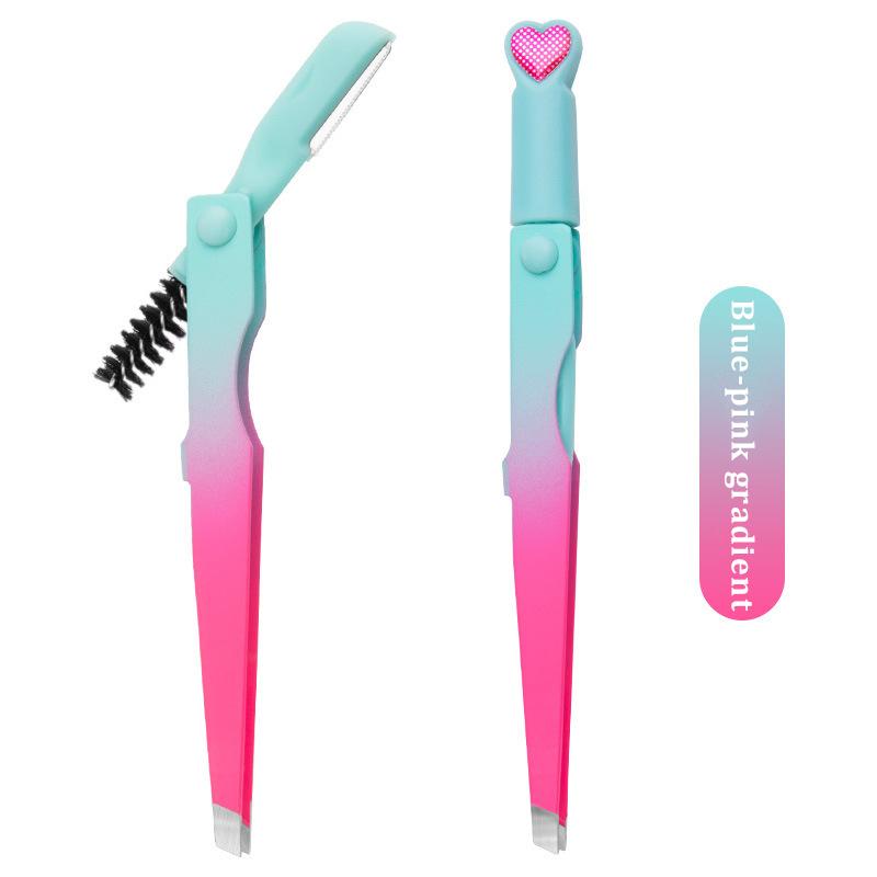 3-i-1 Ögonbrynstrimmer Säkerhetsblad Kvinnors ögonbryn Formningskniv Ögonbrynspincett Hårborttagning för finhår Kosmetiska verktyg