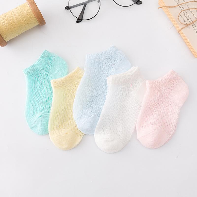 YWHUANSEN 5 Pairs/lot Summer Mesh Socks For Newborns Baby Cute Cartoon Socks For Girls Thin Soft Cotton Boy Child Socks Infants