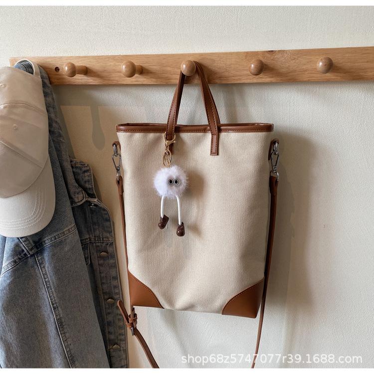 Tote bag women's 2025 new large-capacity commuter bag casual canvas versatile shoulder bag college student class bag