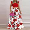 Women's Yellow Sleeveless Maxi Dress V Neck Flowy Summer Long Dress