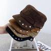 Hat Equestrian hat Women's autumn retro willow nails Newsboy hat Show face Small tooling Flat top hat Versatile coffee cap