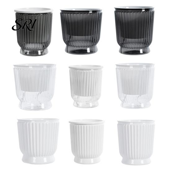 Breathable Plant Pot Self Watering Plastic Flower with Water Reservoir Easy Care Indoor Planter Wick Ropes Modern for Home Office Desktop Low