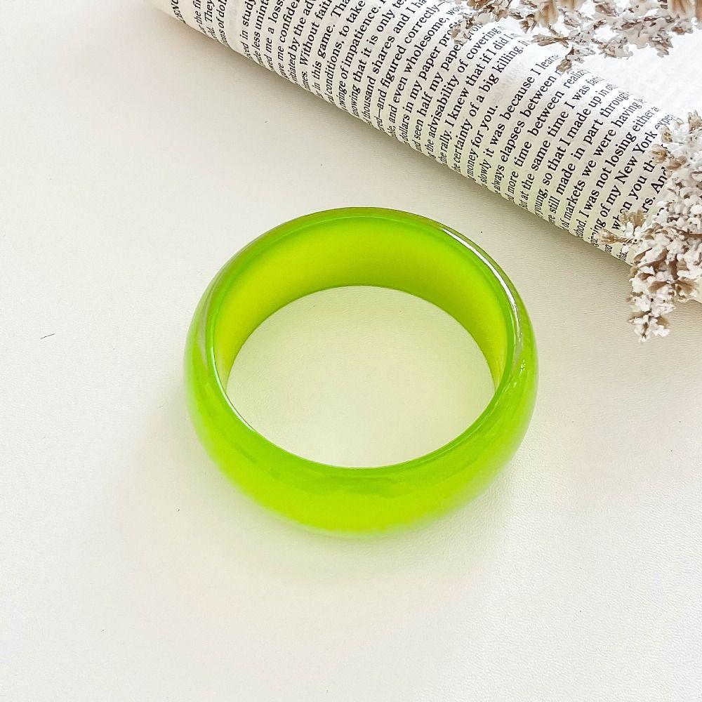 Bright Color Chunky Bangles Round Resin Bracelets New Lady's Bracelet  Gifts