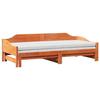 VidaXL Daybed with Trundle Bed Wax Brown 90x190 Cm Solid Pine, Sofa Bed, Guest Bed, Wooden Daybed, Bed of 850910