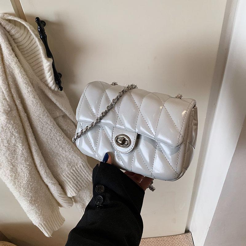 High-end small bag women's 2025 new trendy and fashionable women's shoulder bag, foreign-style texture diamond chain messenger bag