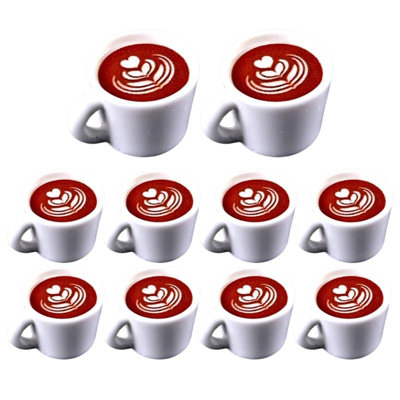 Coffee Cup Spoon Miniature Coffee Cups Pretend-Play Kid Saucer Kitchen Realistic Dollhouses Saucer Props