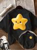 Summer Cute Yellow Star Graphic Tee Kawaii Smiley Star Print TShirt for Women Casual Oversized White Tee Harajuku Aesthetic