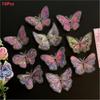 10Pcs 3D Hollow Colorful Butterfly Wall Stickers Pet Waterproof Decorative Stickers For Scrapbooking Diy Home Wall Journal