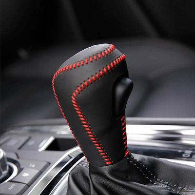 Auto Leder Knopf Abdeckung Getriebe Kopf Schaltknauf Abdeckung Schalthebel Kragen Fall Für Mazda CX30 CX-30 2022 Auto