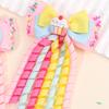 2Pcs Sweet Dessert Hair Clip Tassel Ribbon Curly Bow Hairpin For Girls Ponytail Barrette Children School Headdress Accessories
