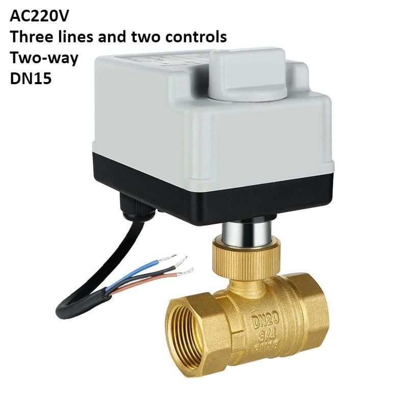 Brass Bidirectional Electric Ball Valve AC220V 1/2 "3/4" 1 "1-1/4" 1-1/2 "waterproof Electric Ball Valve Dual Control T/L Type