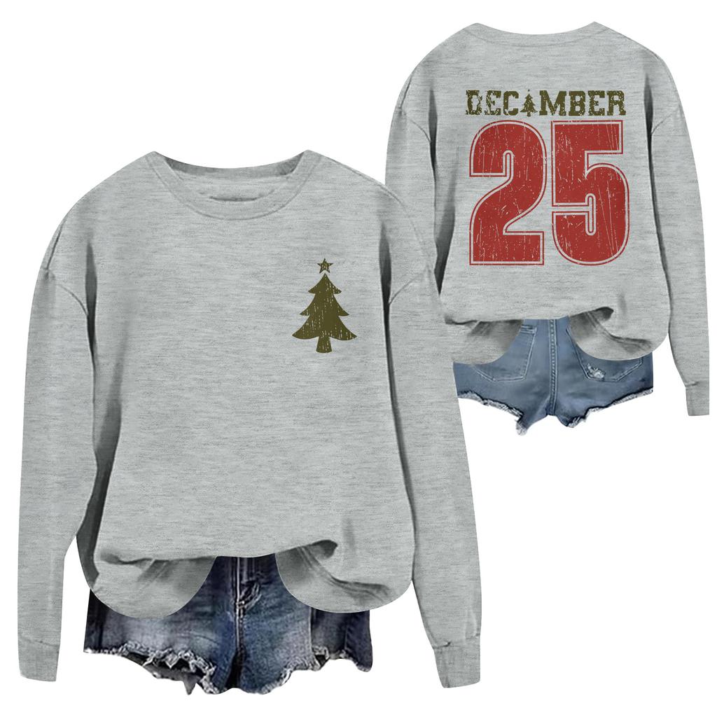 Christmas T-Shirts And Sweatshirts, Women'S Sweatshirts, Long-Sleeved Pullover Sweatshirts, Women'S Long-Sleeved Tops