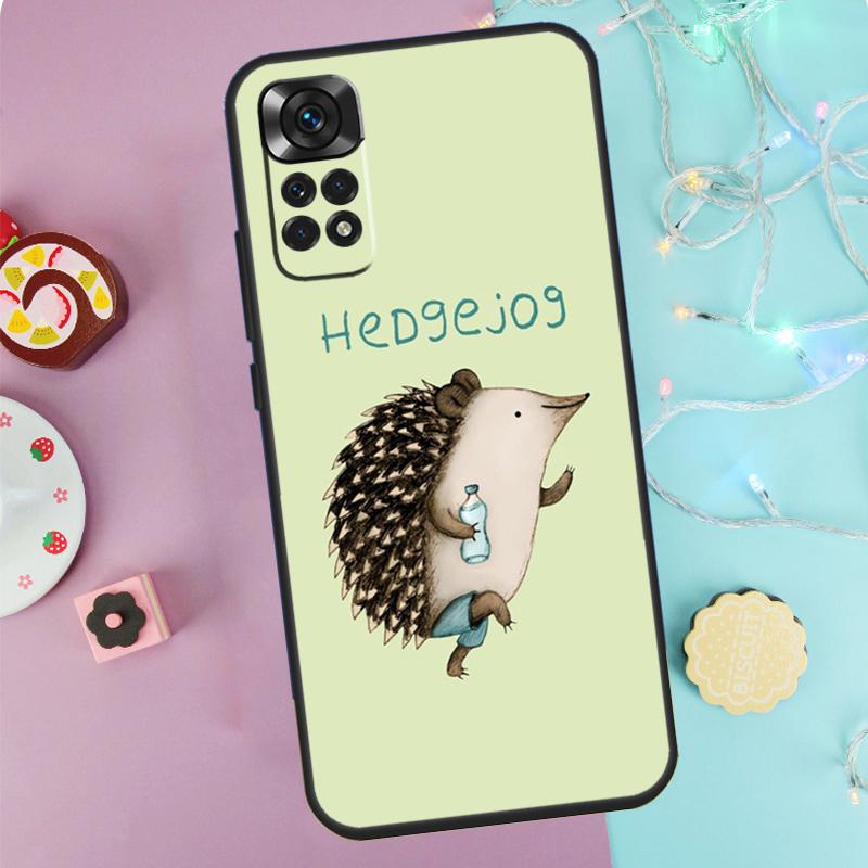 Hedgehog Case For Xiaomi Redmi Note 14 13 12 11 10 9 Pro 9S 10S 11S 12S Redmi 10C 12C 13C 14C Cover