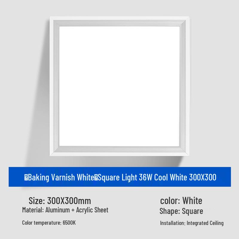 30x30 Recessed LED Ceiling Light for Kitchen, Bathroom, Shower - Aluminum Frame