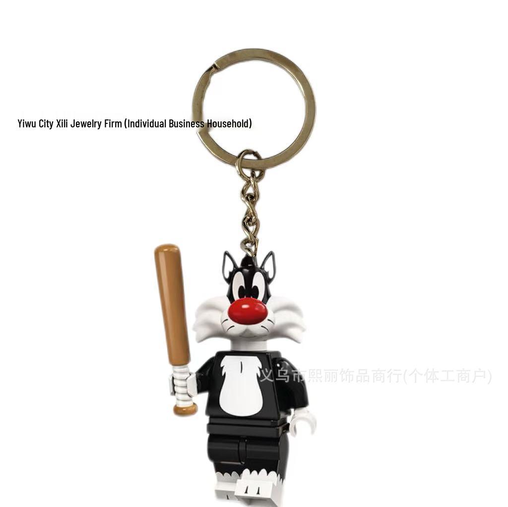 Klíčenka s přívěskem - Batman & Králík Bugs Bunny - Ozdoba na tašku pro páry