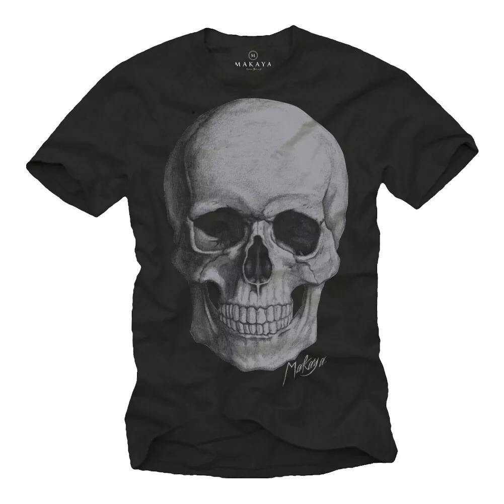 BLACK METAL MUSIC MEN shirt WITH GOTHIC SKULL - SHORT SLEEVE HARD ROCK BAND TEE 2XL