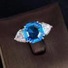 New Bright Blue/White CZ Lady's Rings Wedding Anniversary Party Luxury Elegant Finger Accessories Fashion Zircon for Women