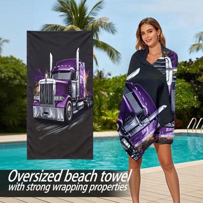American Heavy-duty Long-head Truck Polyester Microfiber Beach Towel Is Highly Absorbent Suitable for Swimming and Beach Outings