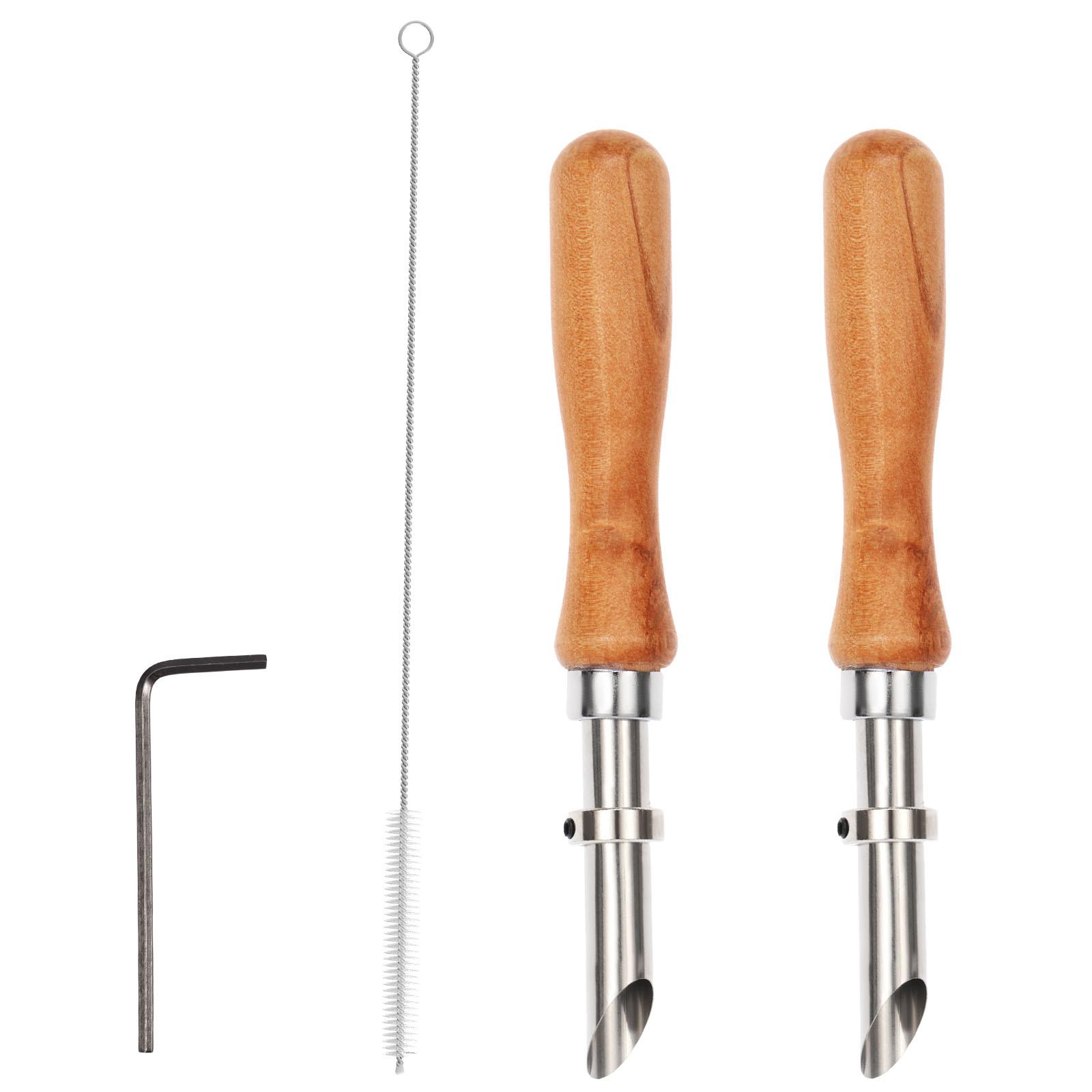 

4/6Pcs Straw Puncher for Lemonade Stands Stainless Steel Straw Hole Puncher Wooden Handle Straw Punching Tools for Home Kitchen