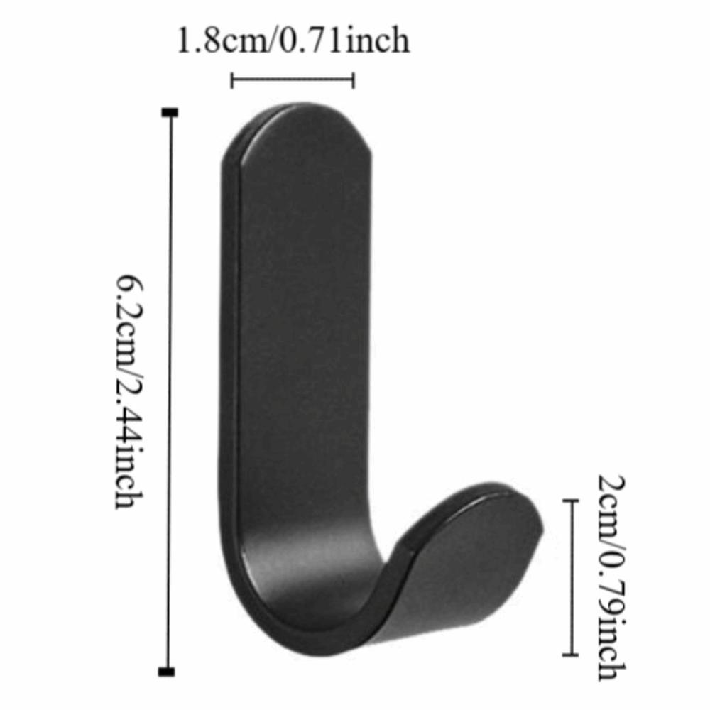 5 Pcs Strong Adhesive Wall Organizer Hook J-hook Design Waterproof Adhesive Hanging Hook Multi-purpose Storage Rack