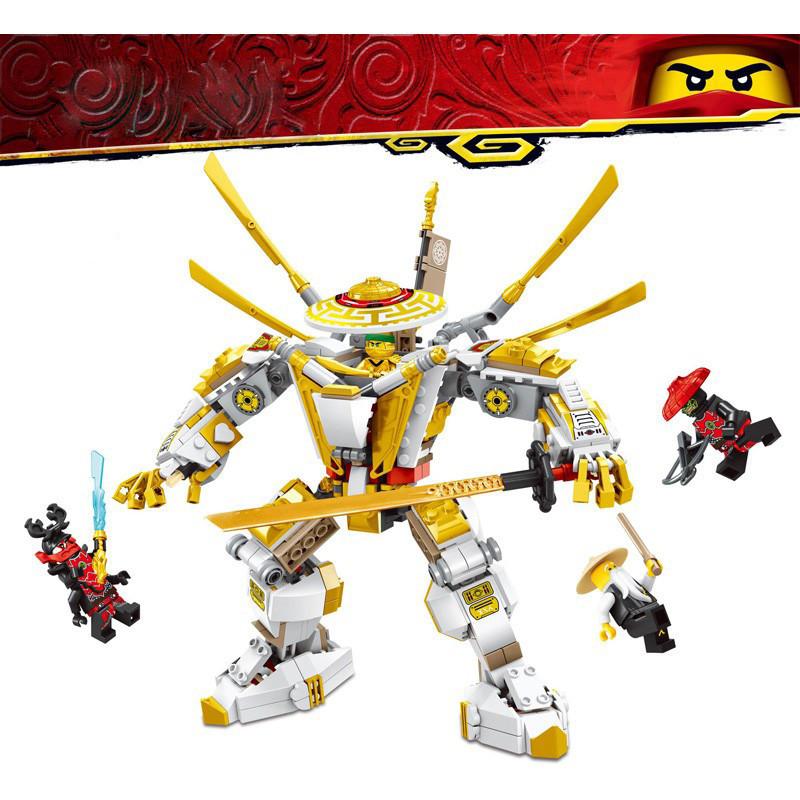 Compatible With Ninjago Golden Mech Warrior Intelligent Building Block Educational Toy Model New Year Gift