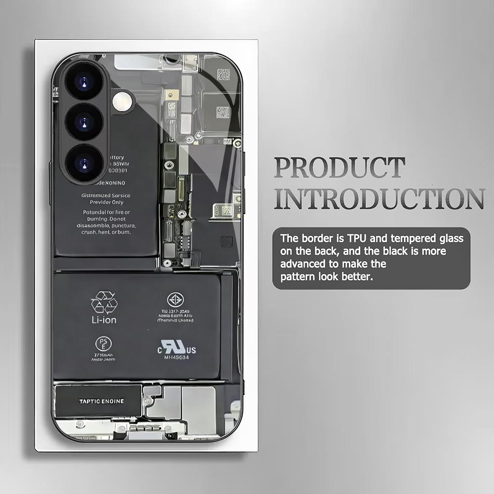 New circuit board tempered glass phone case suitable for Samsung GalaxyS26 S25 S24 S22 S21 S20FE/Ultra/Plus shockproof backcover