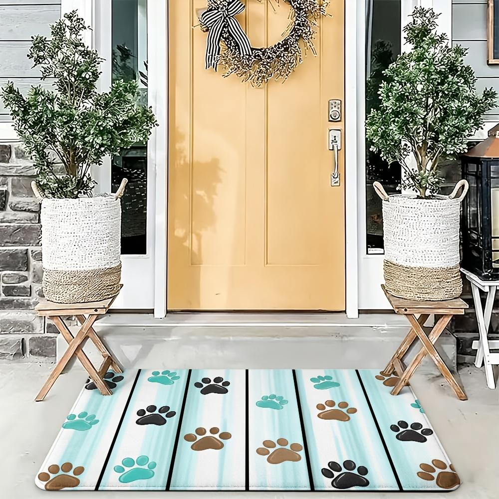 Stylish Dog Paw Print Doormat Mat for Home Entrance Decor Indoor Outdoor Rug Pet Accessories Living Room Mat 40x60cm