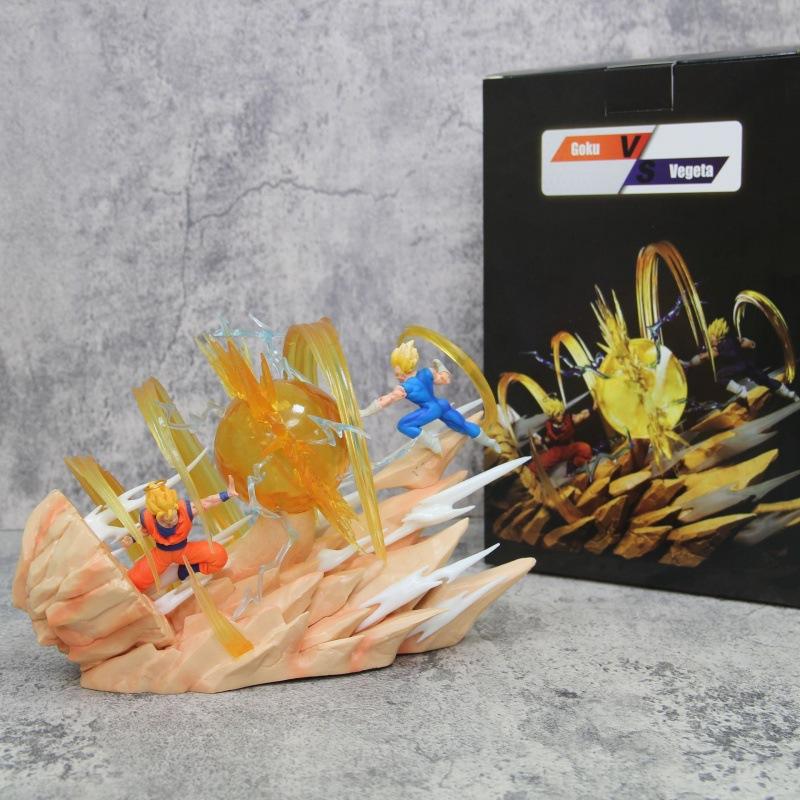 Dragon Ball series figure Wukong VS Mobei Saiyan luminous animation model statue ornament statue cross-border
