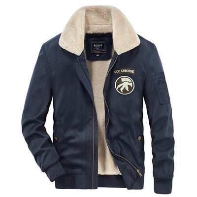Cotton-padded Men's Winter Plus Velvet Padded Warm Fur Collar Men's Cotton-padded Jacket Casual Simple Short Jacket Coat