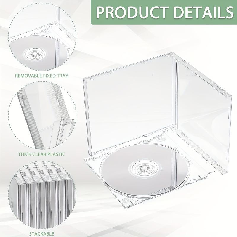 15pcs Premium CD/DVD Acrylic Case 10.4Mm Standard Single Clear CD Jewel Case with Assembled Tray Fan Collectibles Music Albums