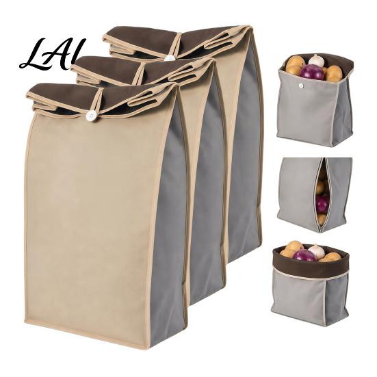 Kitchen Shelf Potato Bag, Self Sealing Storage Accessories Breathable Non-woven Roll Top Closures Durable