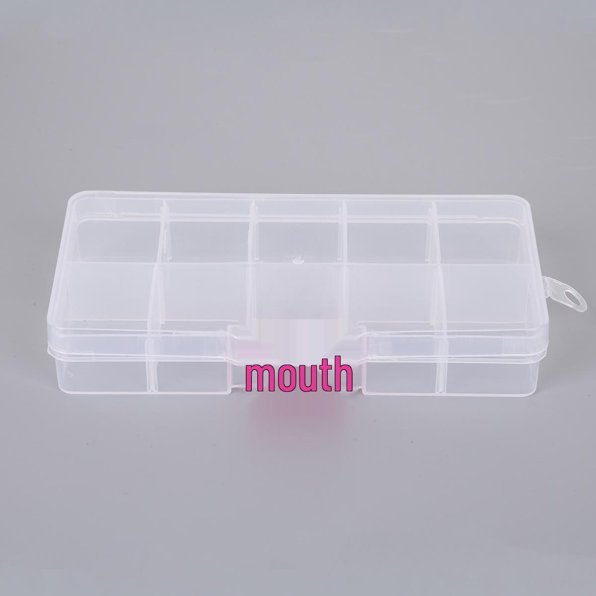 Transparent Plastic Jewelry Organizer with 10 & 15-Grid Compartments for Stud Earrings & Beads