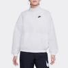 Nike Embroidered Logo Solid Color Zip Jacket Women Outerwear White DM6186-100